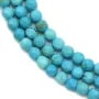 Turquoise reconstitué de forme ronde facetté, mesurant 4mm x 40cm