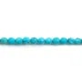 Turquoise reconstitué de forme ronde facetté, mesurant 4mm x 40cm