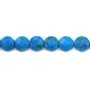 Reconstituted round flat turquoise faceted 8mm x 6pcs