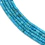 Turquoise reconstituée bleu, en forme de tube, 1.0mm x 37cm