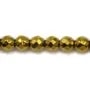 Hematite golden faceted round 4mm x 40 cm