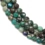 Chrysocolle, de forme ronde facetté, 4mm x 39cm