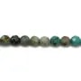 Chrysocolle, de forme ronde facetté, 4mm x 39cm