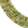Grenat vert Rondelle  facette 3mm x 40cm
