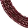 Grenat couleur lie de vin, en forme de rondelle facetté, de taille 2x3mm x 40cm