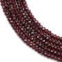 Grenat rondelle facette 2x3mm x 40cm