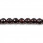 Grenat Rond Facette  4mm x 10pcs