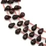 Garnet briolette faceted 4.5-5.5x7-8mm x 20cm