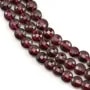 Grenat rond plat facette 4mm x 40cm