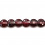 Grenat flat round faceted 4mm x 40cm