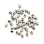 Rhodium 925 silver crimp tubes 2x2mm x 20pcs