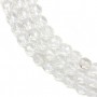 Cristal de roche rond facetté sur fil 4mm x 40cm