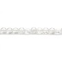 Cristal de roche transparent, de forme ronde plate facetté, 4.5mm x 38cm