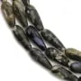 Opal grise goutte facette 6x16mm x 40cm