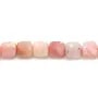 Opale rose, de forme cube facetté, 4.5-5 mm x 40cm
