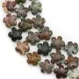 Opale multicolore, en forme de fleur, 15mm x 42cm