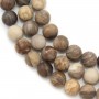 Wood opalite matte round 10mm x 40cm