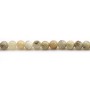 Opale africaine, de couleur beige, de forme ronde, 4mm x 40cm