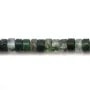 Agate mousse de forme rondelle 2x4mm x 40cm