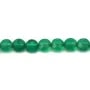 Agate verte ronde plate facette 2mm x 40cm