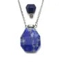 Collier en plaquée par "flash" or sur laiton avec pendentif flacon de parfum en Lapis lazuli