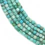 Turquoise en forme de cube facette 2mm x 40cm