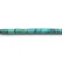Turquoise en forme de tube, de taille  4x6mm, x 40cm