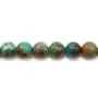 Round turquoise beads on thread 8mm x 40cm