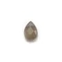 Agate de couleur grise, en forme de goutte plate facetté, 7 * 9mm x 4pcs