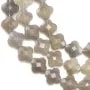 Agate gris trèfle facette 13 mm x 40cm