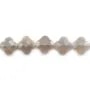 Agate gris trèfle facette 13 mm x 40cm