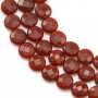 Agate rouge rectangle facette 8x12mm x 40cm