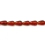 Agate rouge goutte 6x9mm x 40cm