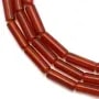 Agate rouge, en forme de tube, 4.5 * 13mm x 40cm