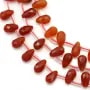 Agate rouge, en forme de goutte facetté 6x9mm x 40cm
