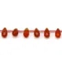 Agate rouge, en forme de goutte facetté 6x9mm x 40cm