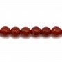 Agate rouge ronde facette 8mm x 40cm