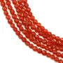 Agate rouge, de forme ronde plate facetté, 2.5mm x 39cm