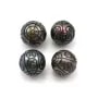 Tahitian cultured pearl, round carved, 12-13mm x 1pc