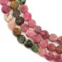 Tourmaline multicolore, de forme ronde et plate, 5mm x 40cm