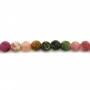 Tourmaline multicolore, de forme ronde et plate, 5mm x 40cm
