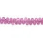 Saphir de couleur rose, en forme de briolette facetté, 3x5mm x 40cm