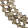 Quartz fumé trèfle facette 13 mm  x 40cm 