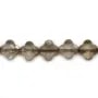 Quartz fumé trèfle facette 13 mm  x 40cm 