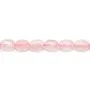 Quartz rose, de forme oval, 6x8mm x 39cm