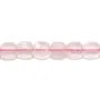 Quartz rose carré facette 6mm x 40cm