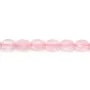 Quartz rose, de forme oval facette, 6x8mm x 39cm
