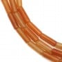 Aventurine orange,  en forme de tube 4x13mm x 40cm