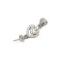 Heart pendant 22.50x8.30mm 925 silver and zirconium for half-drilled pearl x 1pc