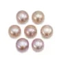 Pinkish half-drilled flattened round freshwater pearls 8-9mm x 2pcs